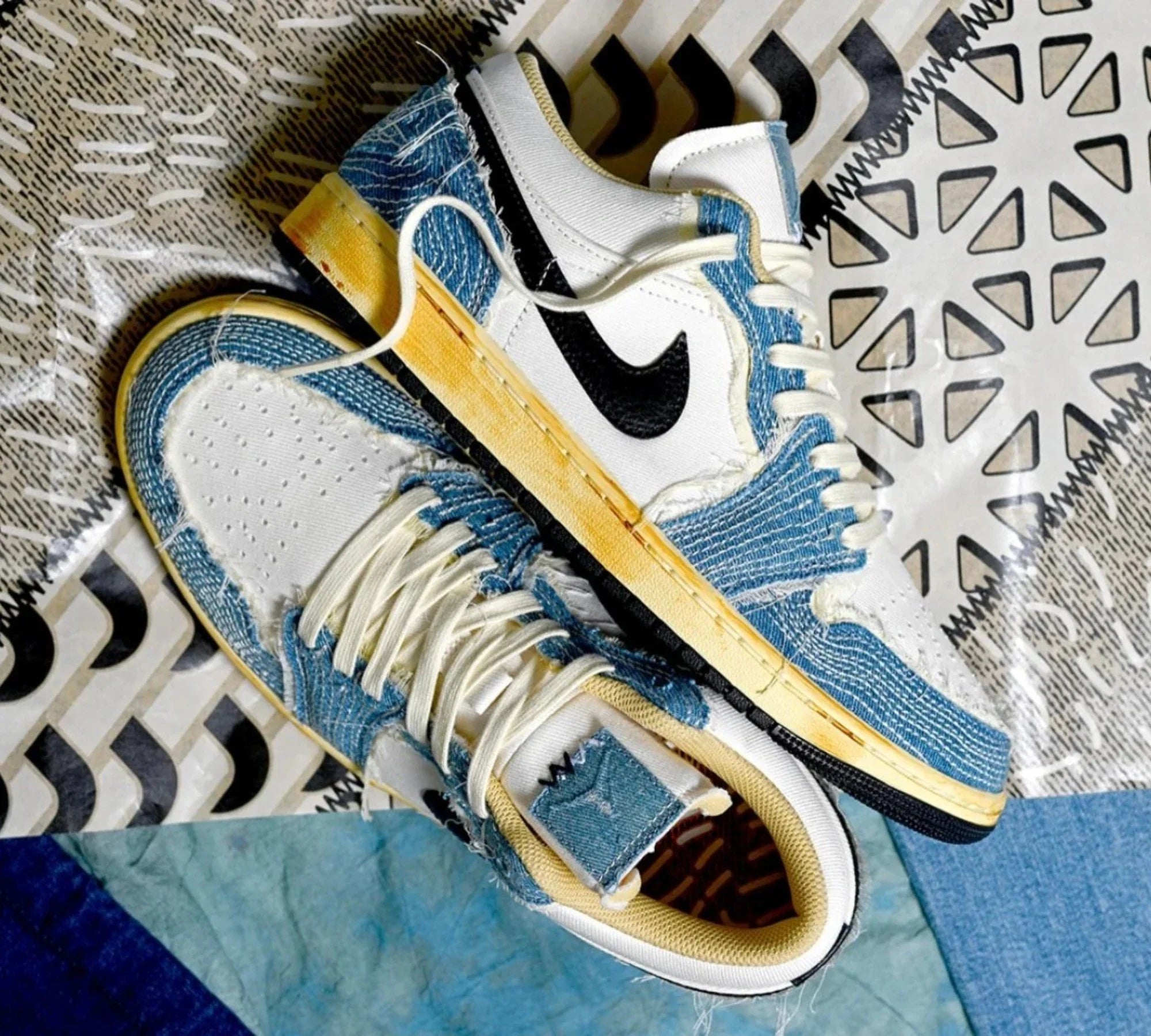Air Jordan 1 Low SE WRMK Sashiko Denim | Sneakers Jordan per Uomo e Donna | Mush Kicks