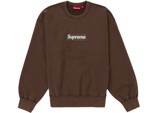 Supreme Washed Box Logo Crewneck Brown - SUPR-SWBLCB-BROWN