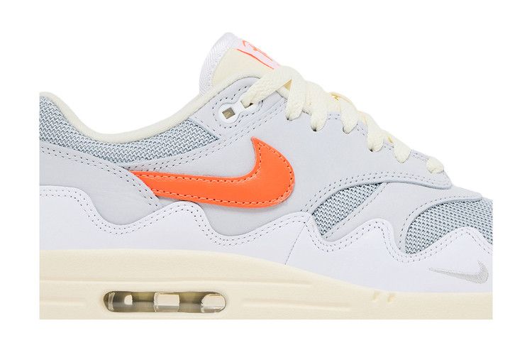 Patta x Nike Air Max 1 'White Pure Platinum' dettaglio suola e materiali