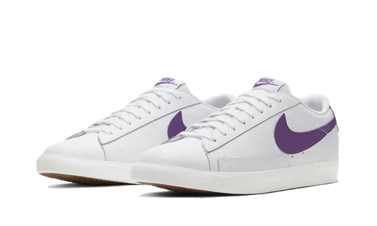 Nike Blazer Low Leather White Purple - CI6377-103