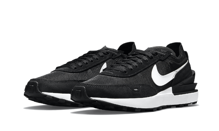 Nike Waffle One Black White Swoosh - 